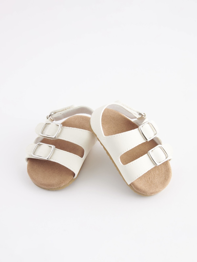 White Corkbed Baby Sandals (0-24mths) - Image 2 of 7