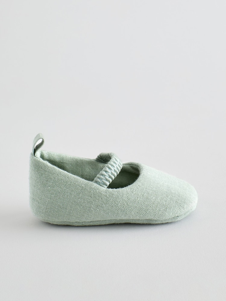 Sage Green Ballet Baby Shoes (0-24mths) - Image 2 of 5