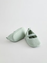 Sage Green Ballet Baby Shoes (0-24mths) - Image 3 of 5