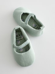 Sage Green Ballet Baby Shoes (0-24mths) - Image 4 of 5