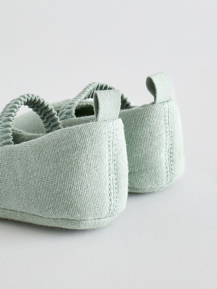Sage Green Ballet Baby Shoes (0-24mths) - Image 5 of 5