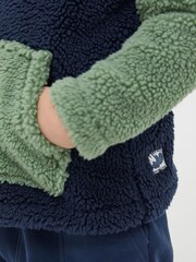 FatFace Blue Fleece Block Hoodie - Image 3 of 4