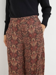 FatFace Black Art Floral Satin Printed Trousers - Image 4 of 5