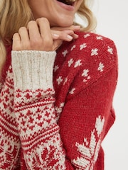 FatFace Red Family Christmas Deer Jumper - Image 3 of 5