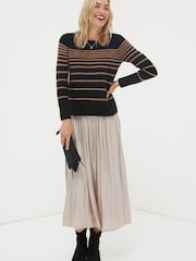 FatFace Black Sparkle Stripe Jumper - Image 3 of 6