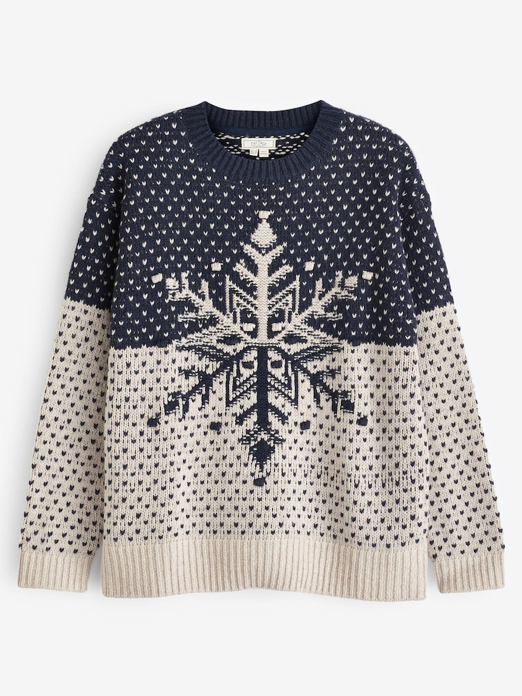 Buy FatFace Blue Snowflake Jumper from the Next UK online shop