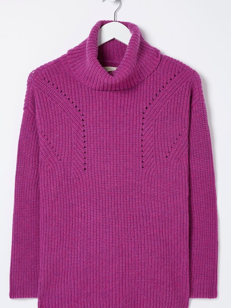 FatFace Pink Nellie Boxy Roll Neck Jumper - Image 5 of 5