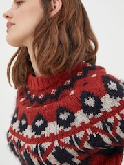 FatFace Red Maddison Fairisle Yoke Jumper - Image 4 of 5