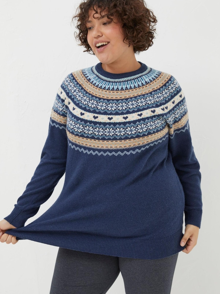 FatFace Blue Luna Fairisle Knitted Tunic - Image 1 of 6