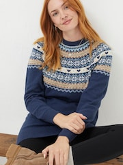 FatFace Blue Luna Fairisle Knitted Tunic - Image 4 of 6