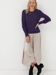 FatFace Purple Jasmine Sparkle Jumper - Image 3 of 5