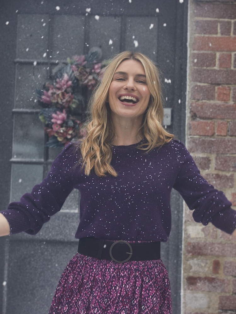 FatFace Blue Jasmine Sparkle Jumper - Image 1 of 8
