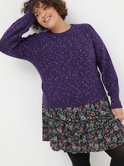 FatFace Blue Jasmine Sparkle Jumper - Image 4 of 8