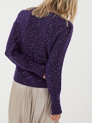 FatFace Blue Jasmine Sparkle Jumper - Image 5 of 8