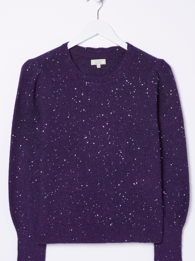 FatFace Blue Jasmine Sparkle Jumper - Image 8 of 8