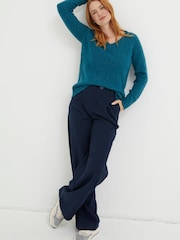 FatFace Light Blue Iona Lambswool Jumper - Image 1 of 6