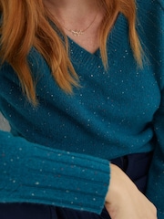 FatFace Light Blue Iona Lambswool Jumper - Image 5 of 6