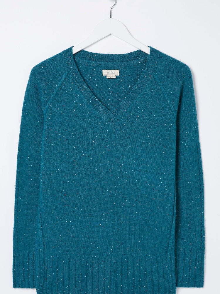 FatFace Light Blue Iona Lambswool Jumper - Image 6 of 6