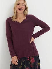 FatFace Purple Iona Lambswool Jumper - Image 1 of 4