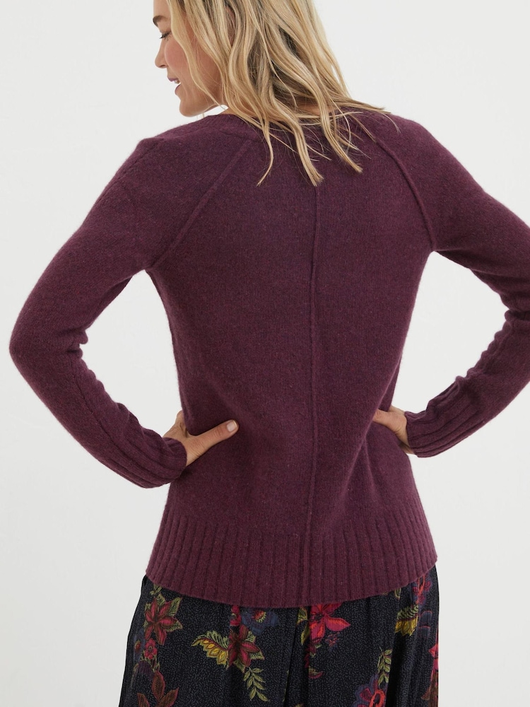 FatFace Purple Iona Lambswool Jumper - Image 2 of 4