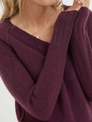 FatFace Purple Iona Lambswool Jumper - Image 3 of 4