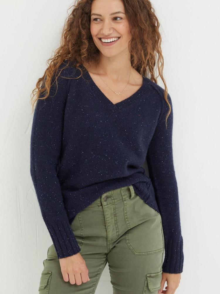 FatFace Blue Iona Lambswool Jumper - Image 1 of 5