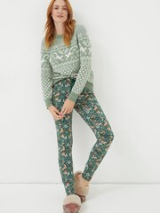 FatFace Green Felicity Fox Fairisle Jumper - Image 1 of 5
