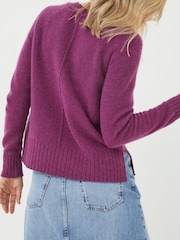 FatFace Purple Cassie Cashmere Crew Jumper - Image 2 of 4