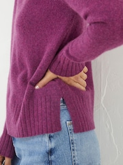 FatFace Purple Cassie Cashmere Crew Jumper - Image 3 of 4