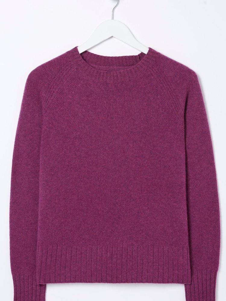 FatFace Purple Cassie Cashmere Crew Jumper - Image 4 of 4