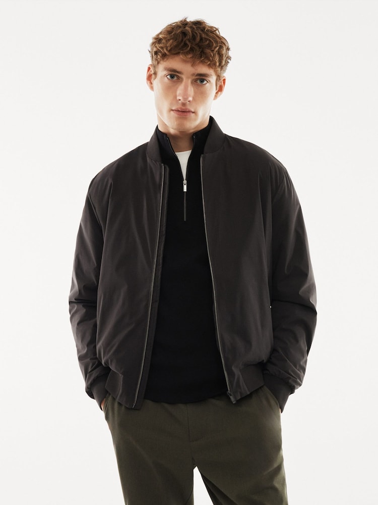 Mango Black Lightweight Water Repellent Bomber Jacket - Image 1 of 7