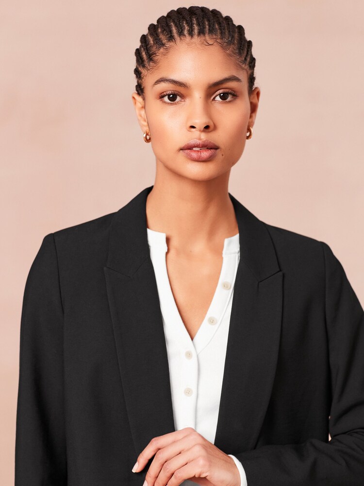 Black Relaxed Fit Edge to Edge Blazer - Image 4 of 4 Black Relaxed Fit Edge to Edge Blazer - Image 4 of 4