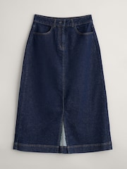 Seasalt Cornwall Blue Bowline Denim Midi Skirt - Image 4 of 5