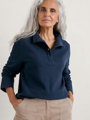 Seasalt Cornwall Blue Last Boat Sweatshirt - Image 1 of 5