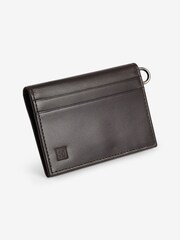 Black Leather Card Holder With Lanyard - Image 1 of 4