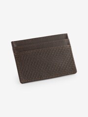 Brown N Logo Basket Weave Cardholder - Image 1 of 4