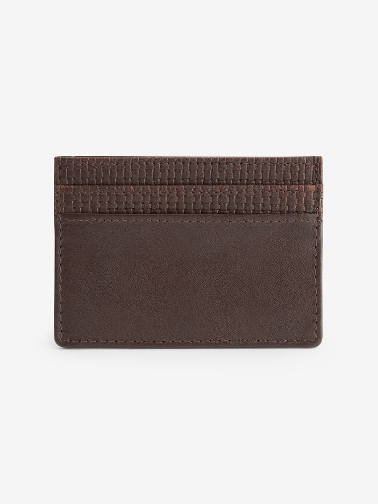 Brown N Logo Basket Weave Cardholder - Image 2 of 4