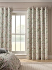 Multi Floral Print Touch of Linen Eyelet Blackout/Thermal Curtains - Image 1 of 6