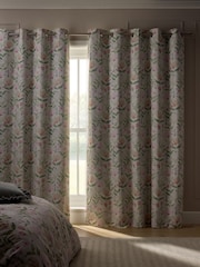 Multi Floral Print Touch of Linen Eyelet Blackout/Thermal Curtains - Image 4 of 6