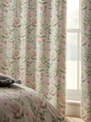 Multi Floral Print Touch of Linen Eyelet Blackout/Thermal Curtains - Image 5 of 6