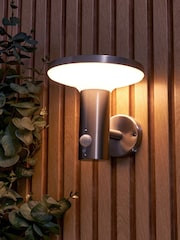 BHS Silver Claire Solar LED Wall Light w PIR 220Lm - Image 1 of 4