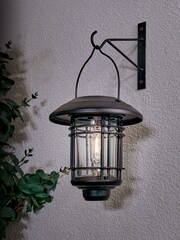 BHS Black Horden Solar LED Hanging Wall Lantern CCT 15Lm - Image 1 of 3