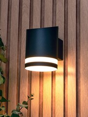 BHS Black Trimdon Solar LED Wall Light 100Lm - Image 1 of 3