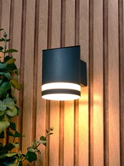 BHS Grey Trimdon Solar LED Wall Light 100Lm - Image 1 of 3