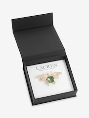 Lauren Ralph Lauren Gold & Erinite Bug Box Pin - Image 1 of 5