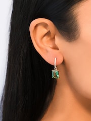 Lauren Ralph Lauren Beldon Gold Tone & Erinite Huggie Earrings - Image 4 of 4
