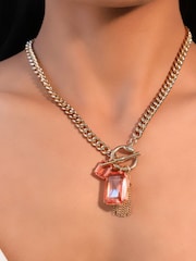 Lauren Ralph Lauren Kensington Gold Tone & Rose Peach Necklaces - Image 1 of 4