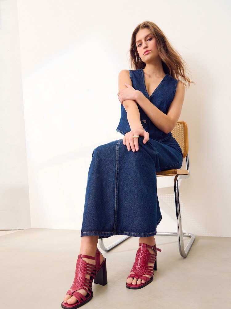 Wine Signature Leather Fisherman Sandals - Image 1 of 9
