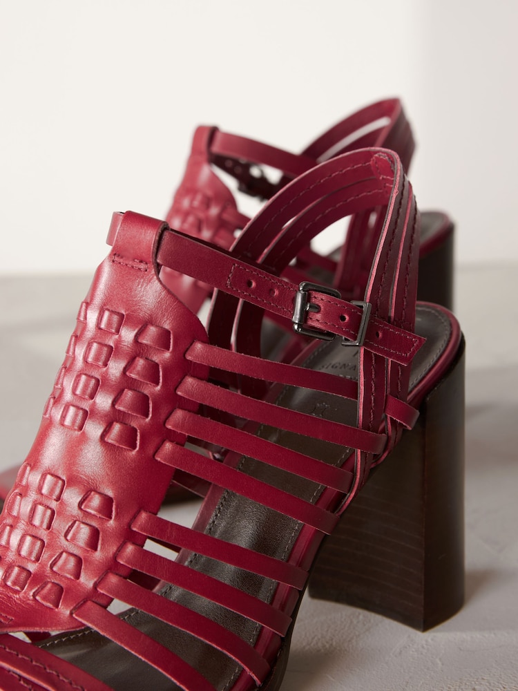 Wine Signature Leather Fisherman Sandals - Image 9 of 9