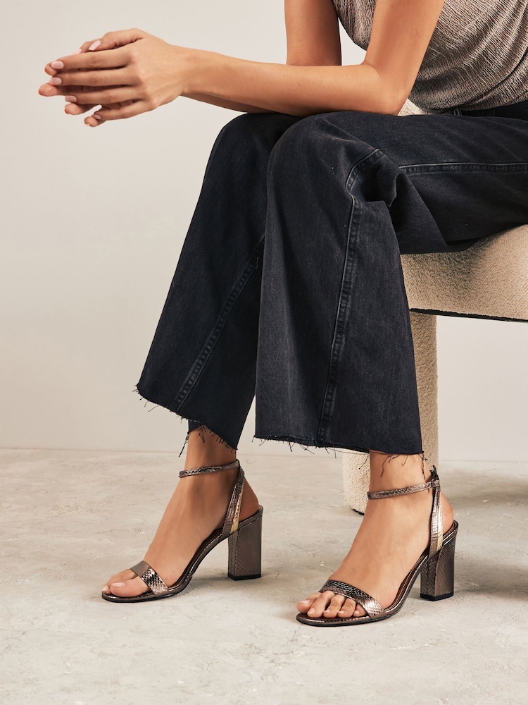 Metallic Regular/Wide Fit Forever Comfort® Block Heel Sandals - Image 2 of 8